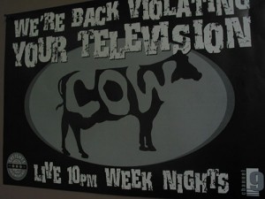 The poster for the show... "We're Back Violating Your Television"