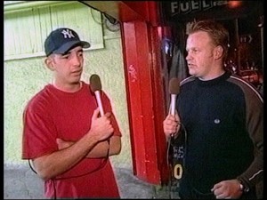 CowTV Presenters from 1999, Marcus Sontagg (L) and Andrew Mulligan (R). 